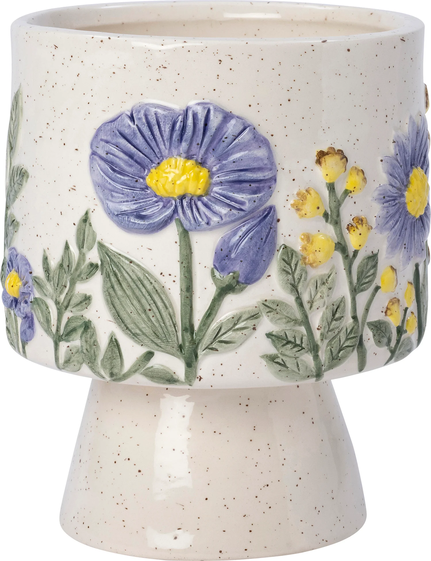 Intratuin bloempot Agra crème / blauw / geel D 12 H 15 cm