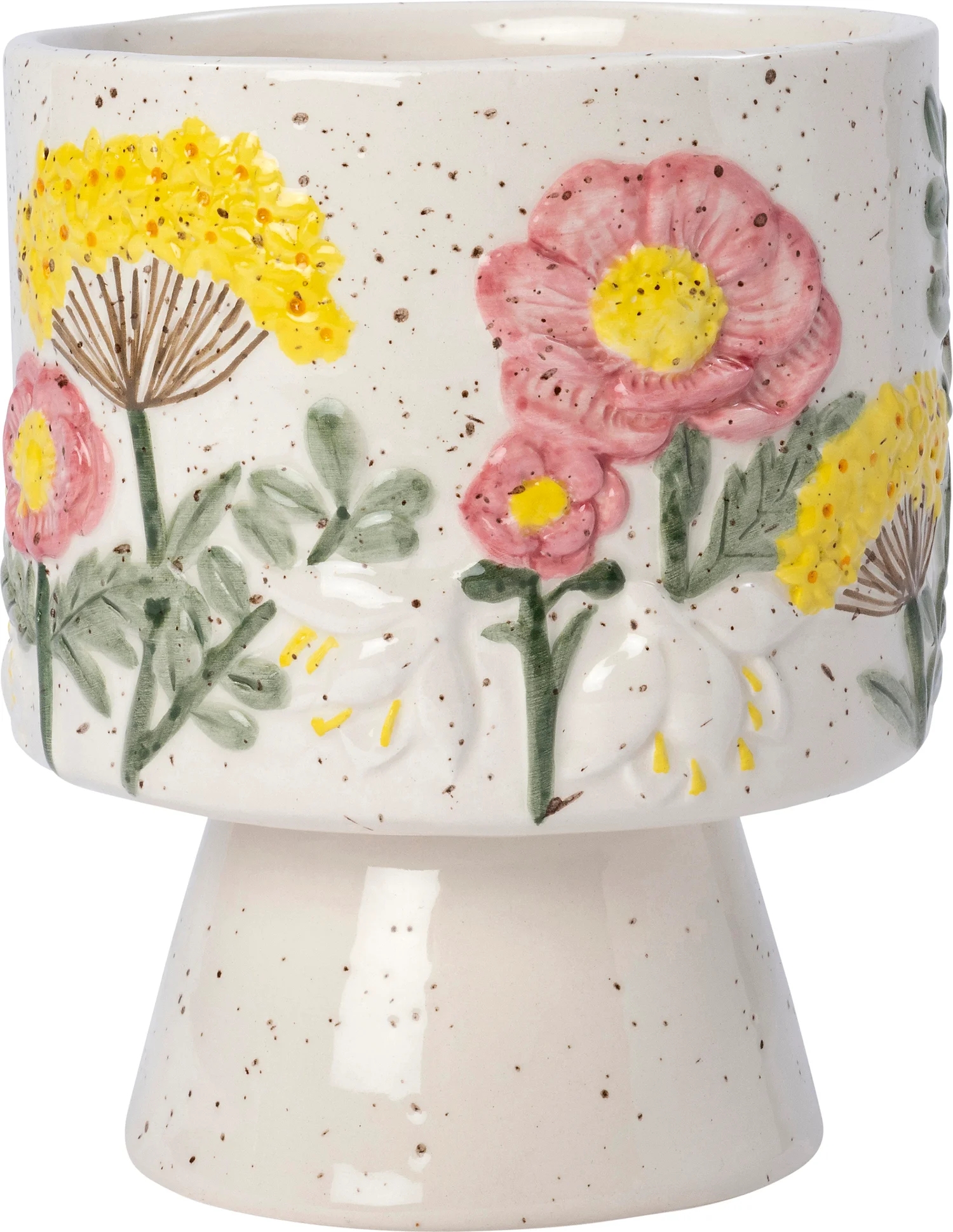 Intratuin bloempot Agra crème / roze / geel D 12 H 15 cm