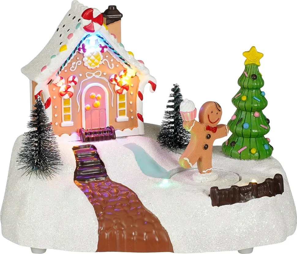 Luville Specials kersthuisje village house gingerbread (dorpshuisje gemberkoek) 20 x 14 x 15 cm