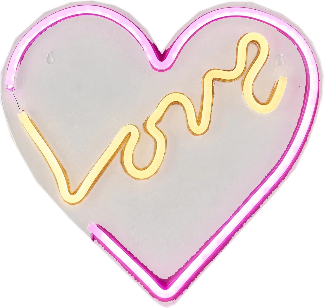 Luca Lighting wandlamp Love roze / geel 31 x 1,5 x 33 cm