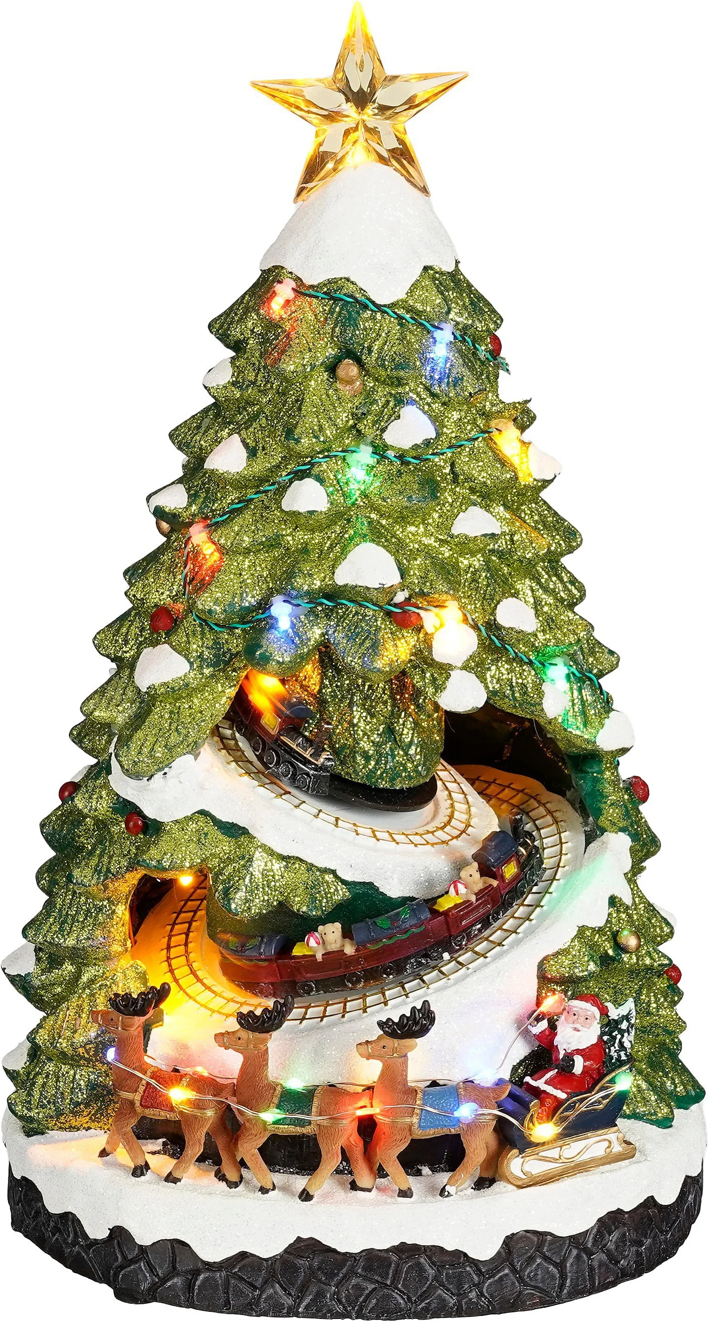 Luville Specials kerstdorp kerstboom met trein 22 x 21 x 39 cm