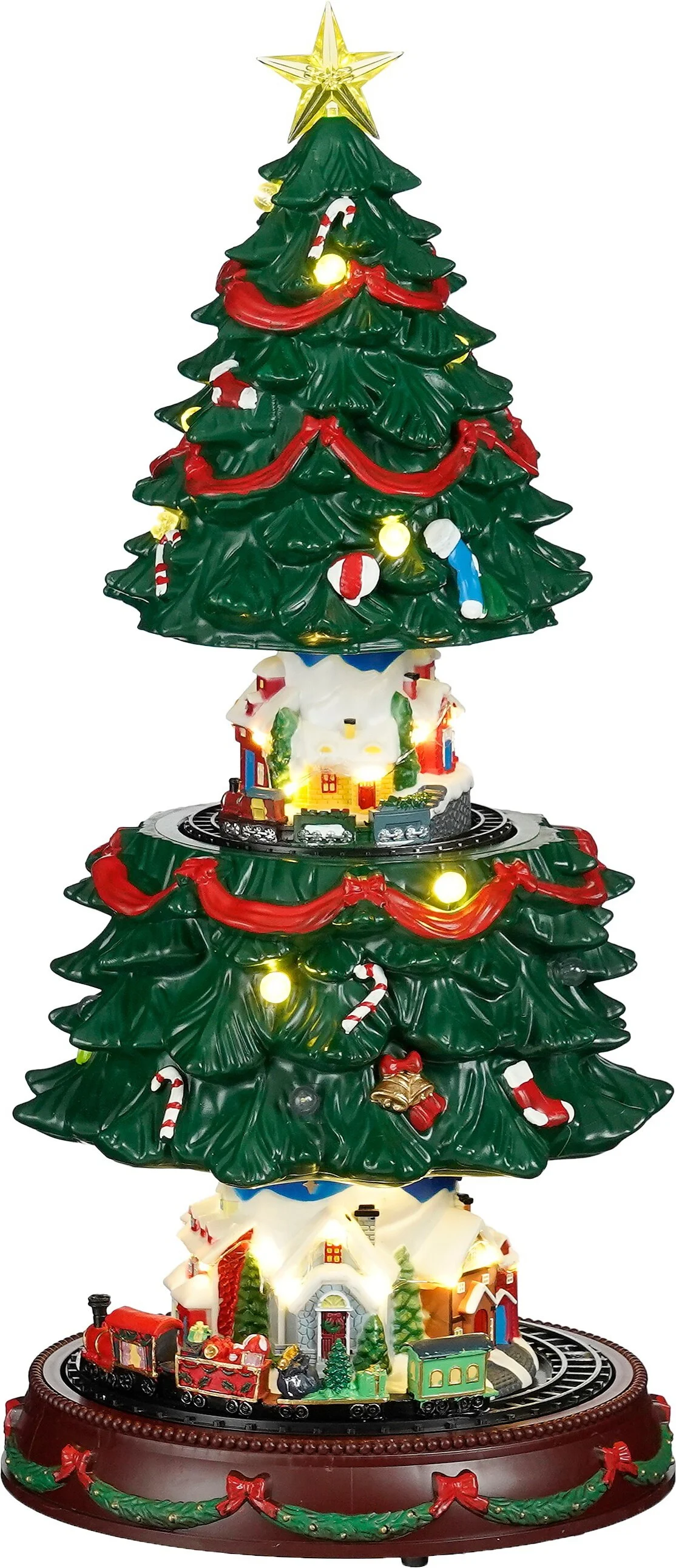 Luville Specials kerstdorp kerstboom met trein D 23,5 H 45,5 cm