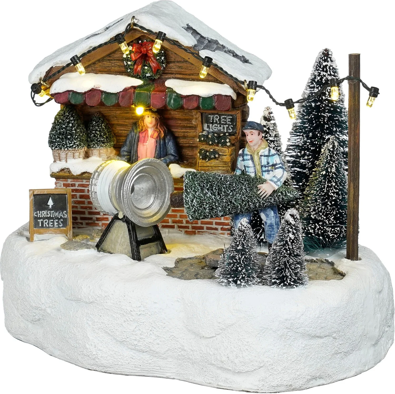 Luville Sledgeholm kerstdorpminiatuur xmas tree sale (kerstbomenkraam) 18,5 x 13,5 x 14,5 cm