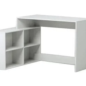Hedendaagse hoekbureau in mat wit NAGANO met opbergruimte – L 111,9 cm Hedendaagse hoekbureau in mat wit NAGANO met opbergruimte – L 111,9 cm