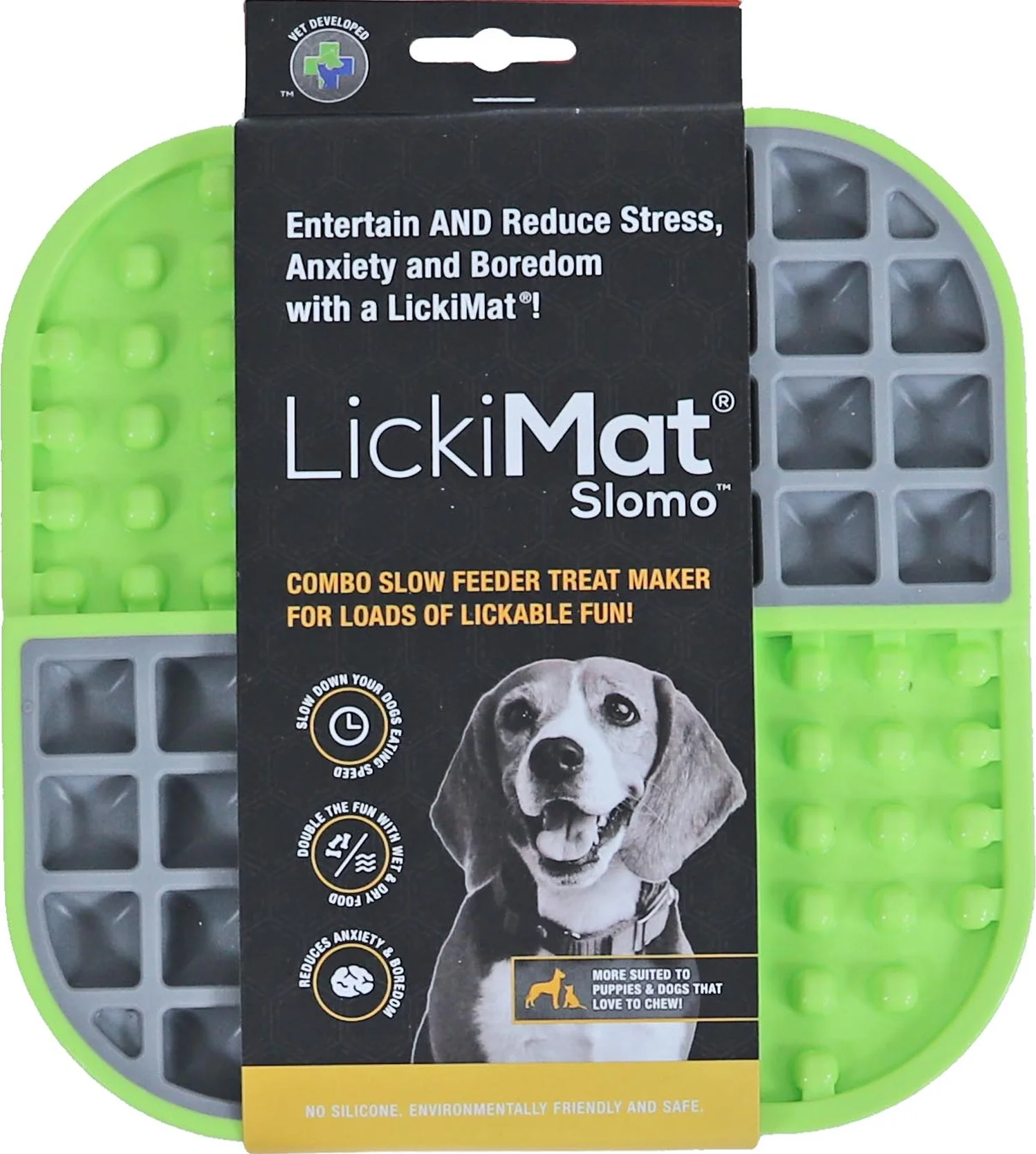Lickimat likmat Slomo groen 20 x 20 x 1 cm