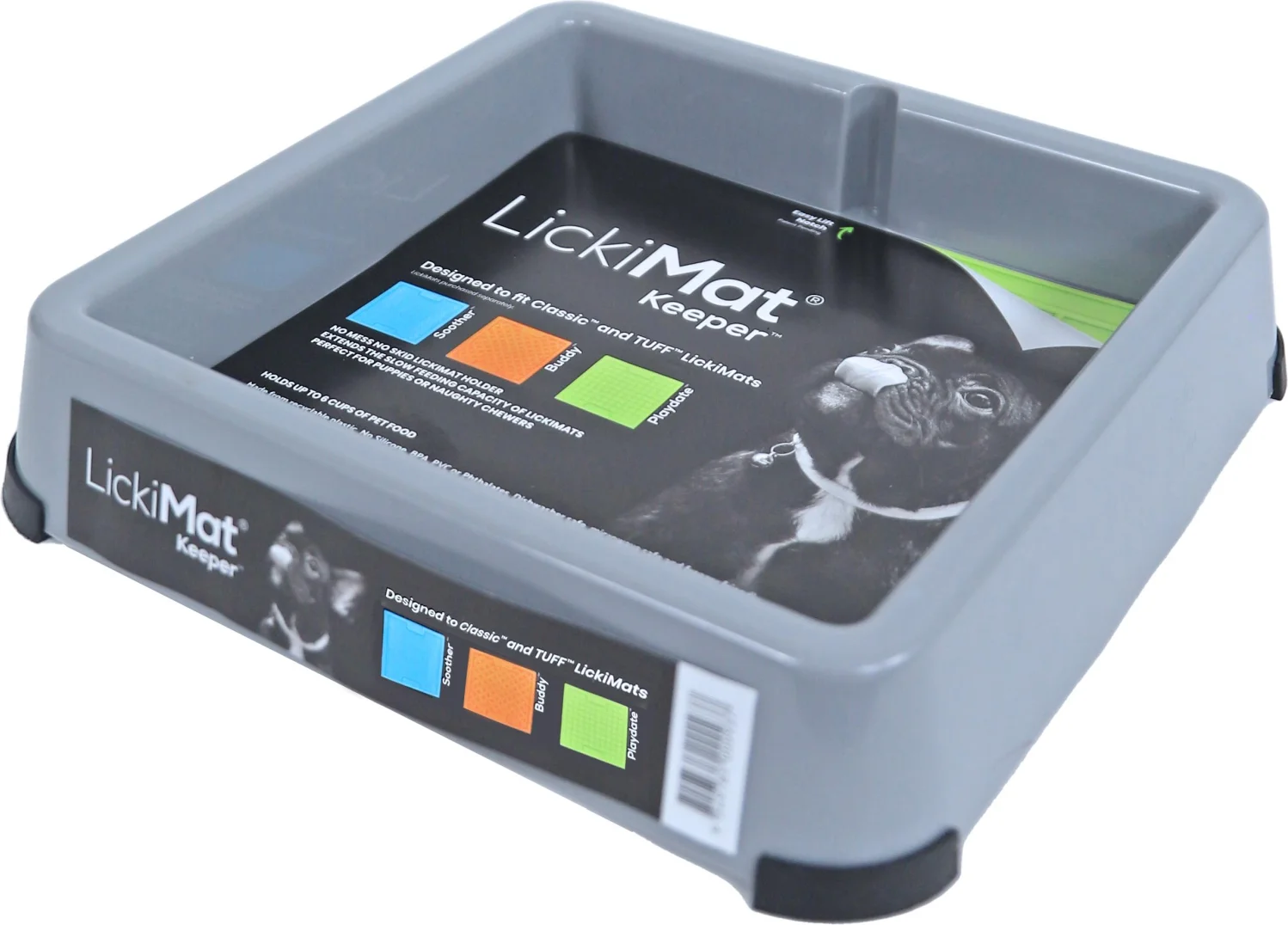 Lickimat likmat houder Keeper grijs 25,3 x 25,3 x 5,5 cm