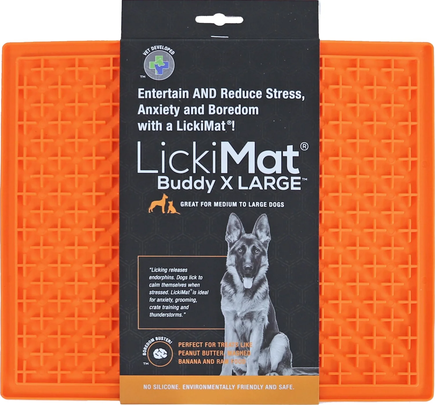 Lickimat likmat Buddy XL oranje 30 x 25 x 1 cm